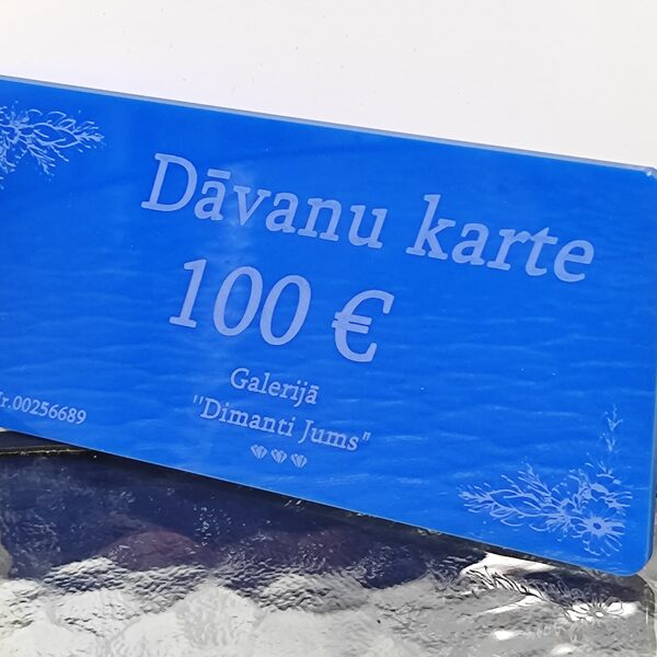 Organiskais stikls 3mm blue, gravējums. Dāvanu karte.